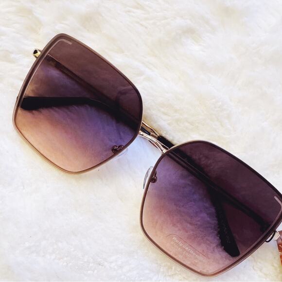 Monica Clear Light Purple Geometric Sunglasses - Picture 3 of 11